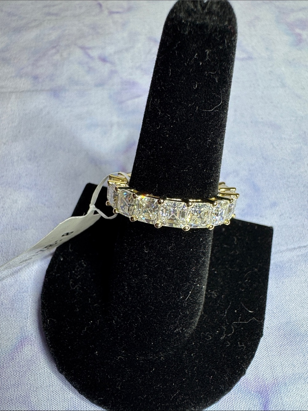 9.00 CTW 925 Silver Moissanite Eternity Ring - Gold Tone - Picture 4 of 4